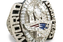 This is the Patriots' ring from their last title in 2005. (AP Photo/The New England Patriots)