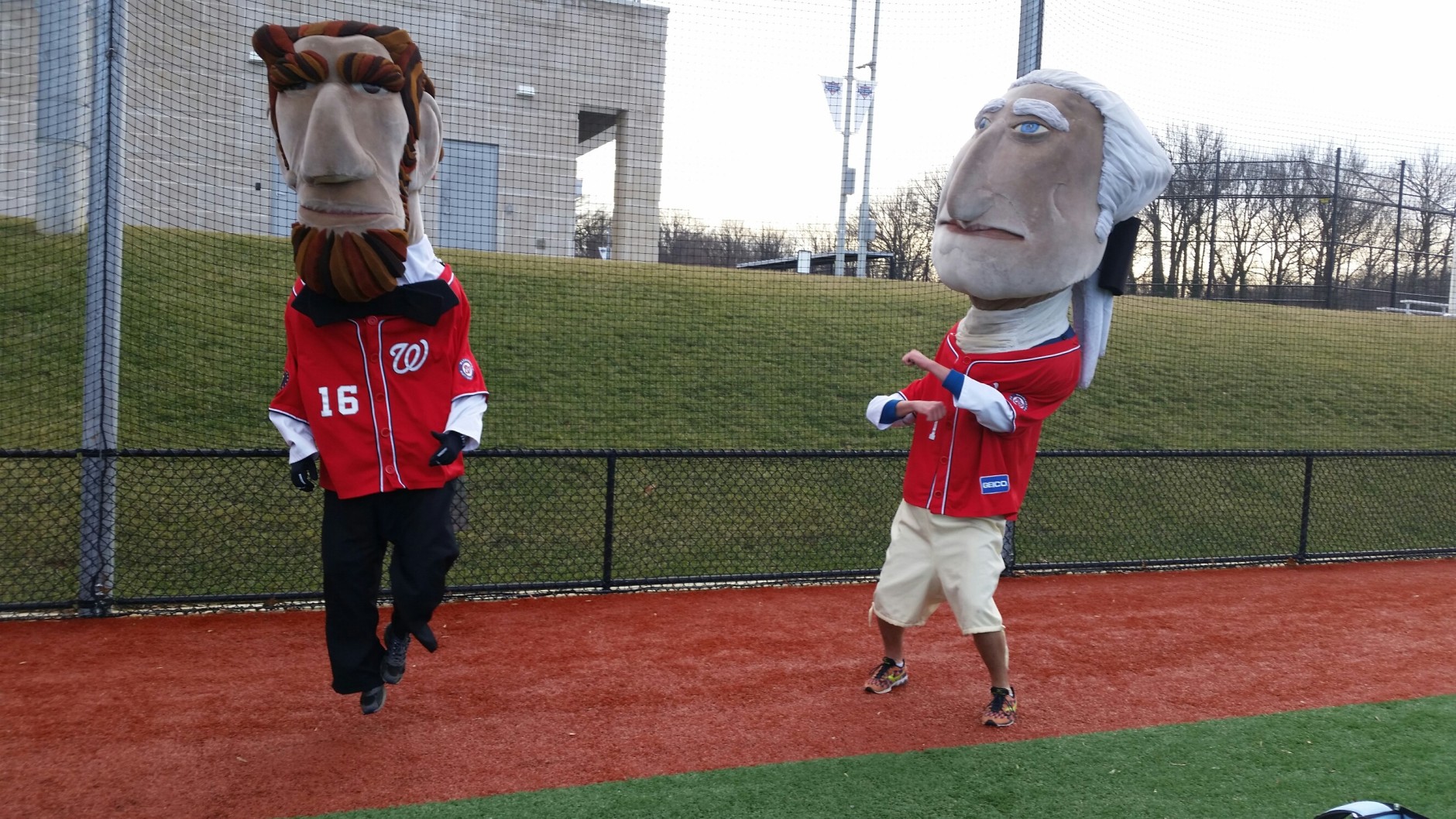 On Saturday, local residents auditioned for the Washington Nationals' President's Race. (WTOP/Kathy Stewart)