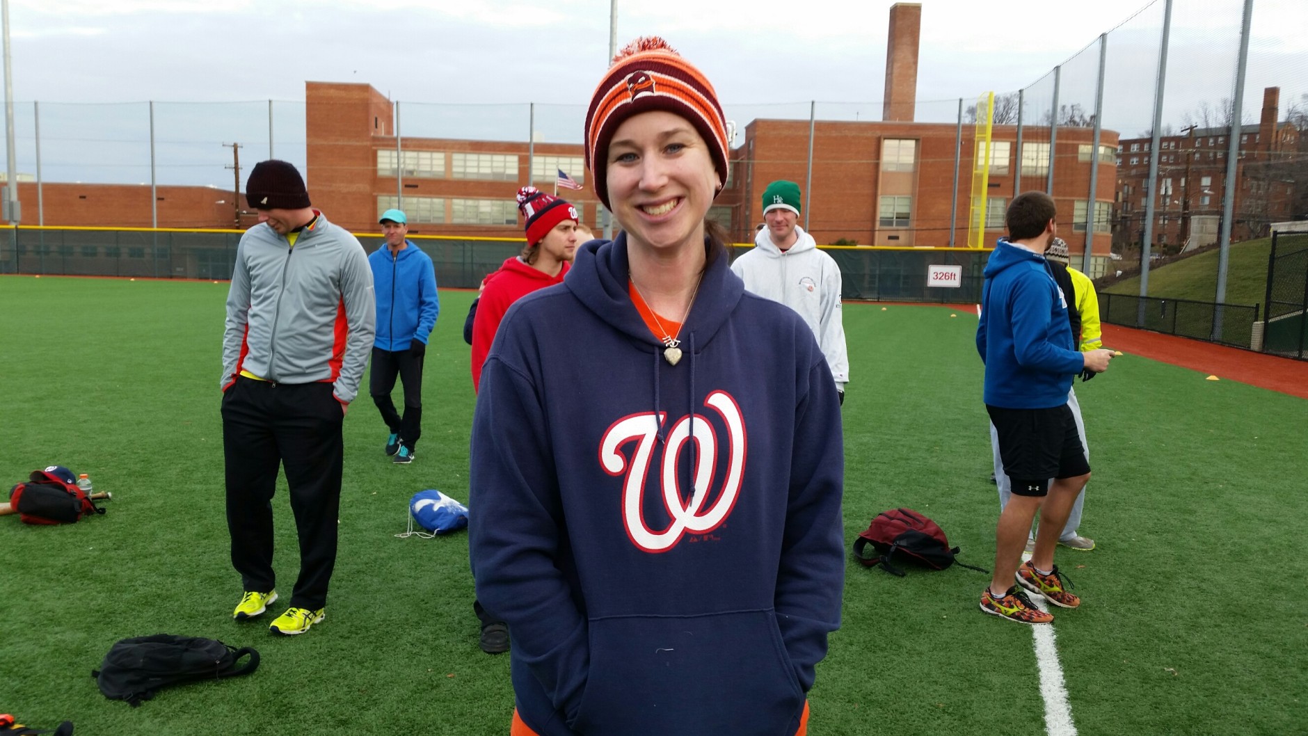 Erin, from Woodbridge, was the only female contestant in this weekend's Presidents Race auditions. (WTOP/Kathy Stewart)