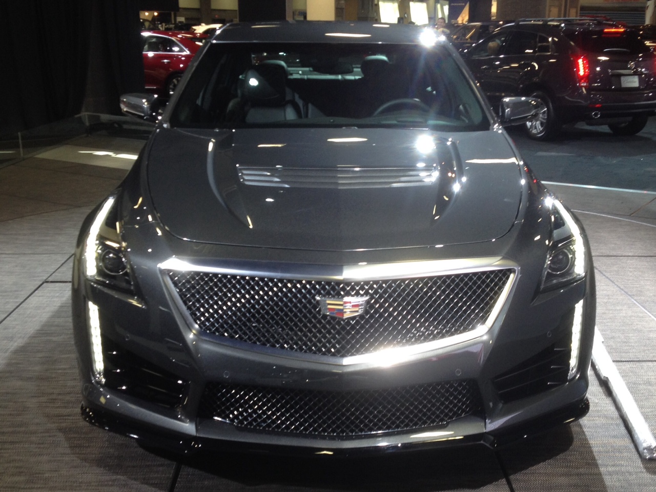 The Z06's equally sinister sibling, the 2016 Cadillac CTS-V, also packs over 600 horsepower. Cadillac president Johan de Nysschen tells us: it "overwhelms every other product offering in that segment." (WTOP/John Aaron)