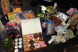 WTOP employees devoured chili, donuts, chips and wings during a Super Bowl party Friday, Jan. 30. (WTOP/Sarah Beth Hensley)