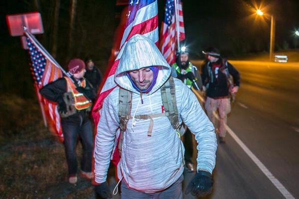 Man walks 100 miles in freezing temps to honor military