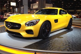 The 2016 Mercedes-AMG GT S was "raised on the racetrack," says Mercedes. Budget at least $130k if you'd like one.  (WTOP/John Aaron)