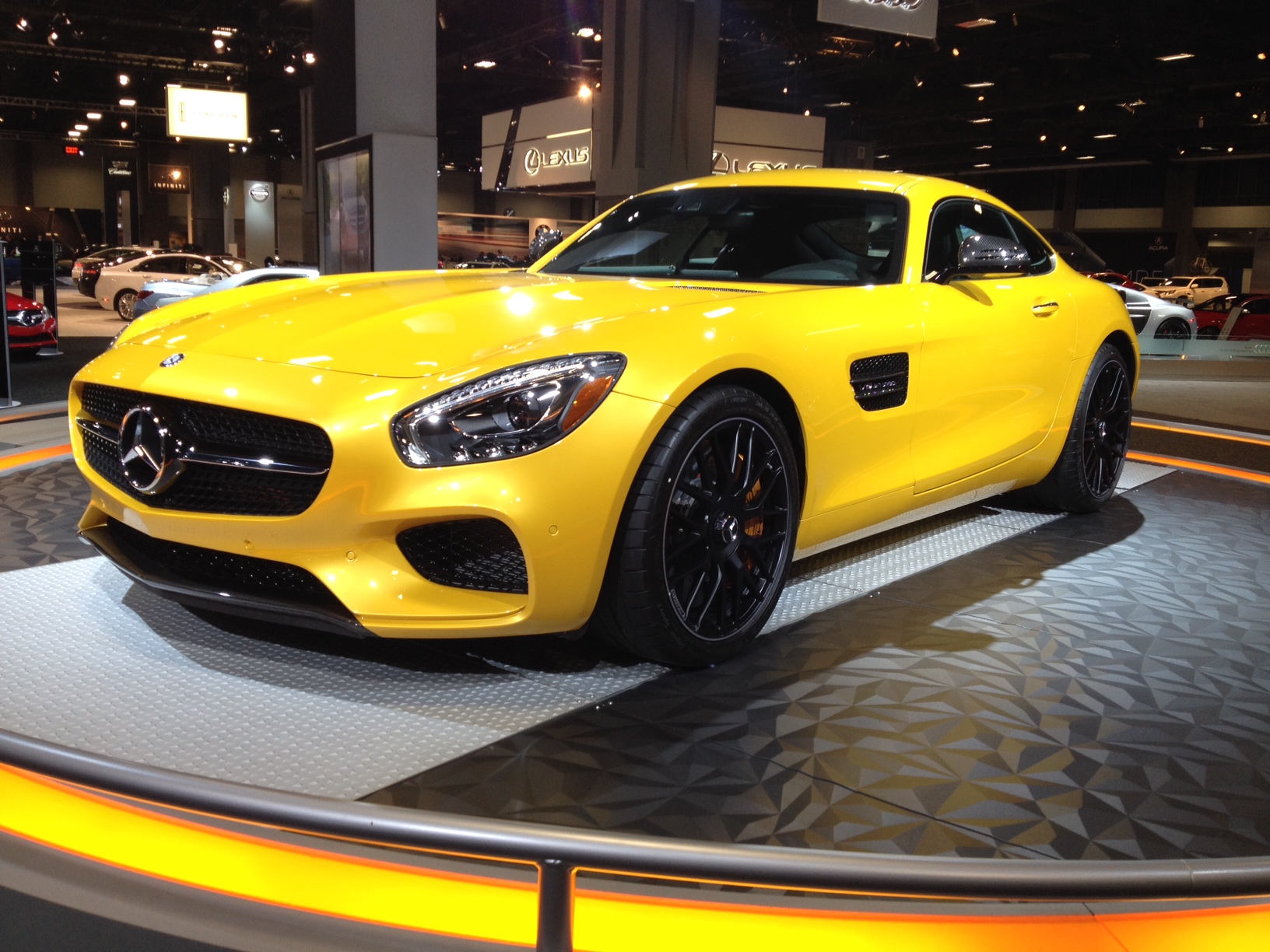 The 2016 Mercedes-AMG GT S was "raised on the racetrack," says Mercedes. Budget at least $130k if you'd like one.  (WTOP/John Aaron)