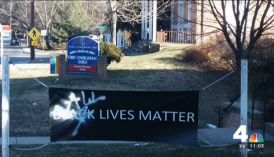 Vandal paints over Silver Spring church sign