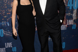 Hilaria Baldwin, left, and Alec Baldwin arrive at the Saturday Night Live 40th Anniversary Special at Rockefeller Plaza on Sunday, Feb. 15, 2015, in New York. (Photo by Evan Agostini/Invision/AP)