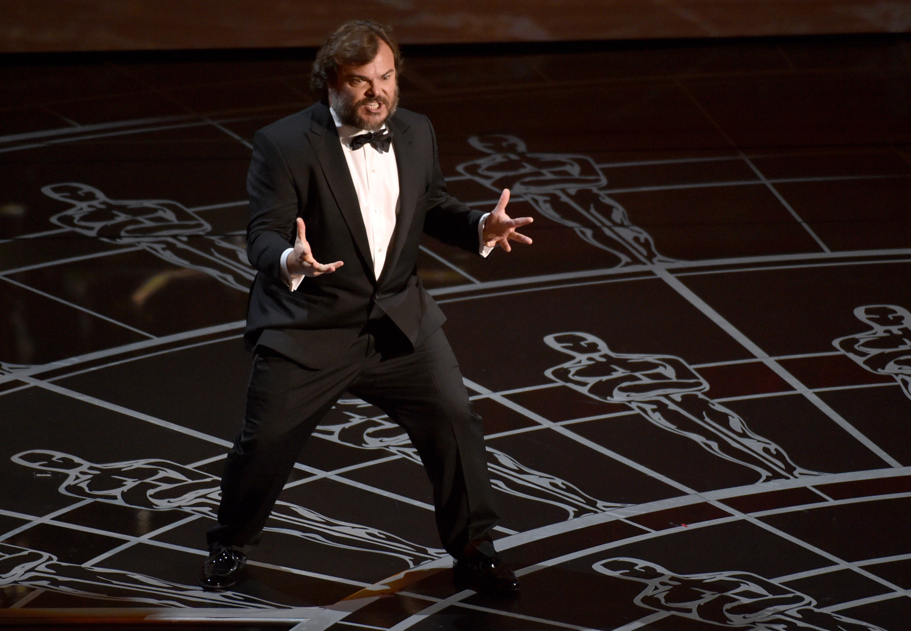 Jack Black performs at the Oscars on Sunday, Feb. 22, 2015, at the Dolby Theatre in Los Angeles. (Photo by John Shearer/Invision/AP)