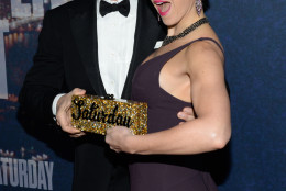 Jerry Seinfeld, left, and Jessica Seinfeld arrive at the Saturday Night Live 40th Anniversary Special at Rockefeller Plaza on Sunday, Feb. 15, 2015, in New York. (Photo by Evan Agostini/Invision/AP)