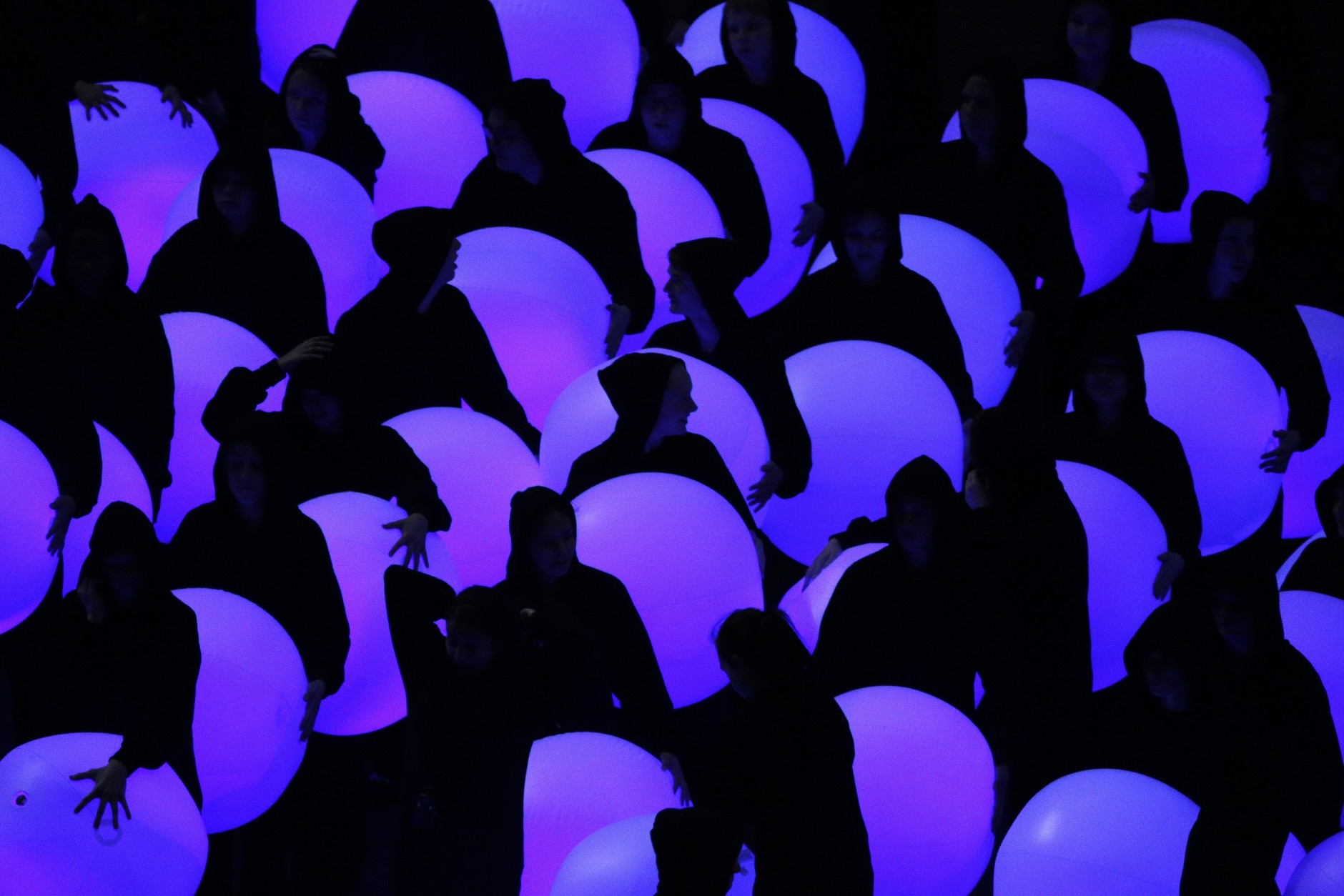 Performers enter the field during halftime of NFL Super Bowl XLIX football game between the Seattle Seahawks and the New England Patriots 
Sunday, Feb. 1, 2015, in Glendale, Ariz. (AP Photo/Charlie Riedel)
