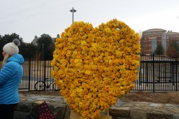 Here, a heart of remembrance on Valentine's Day. (WTOP/Allison Keyes)