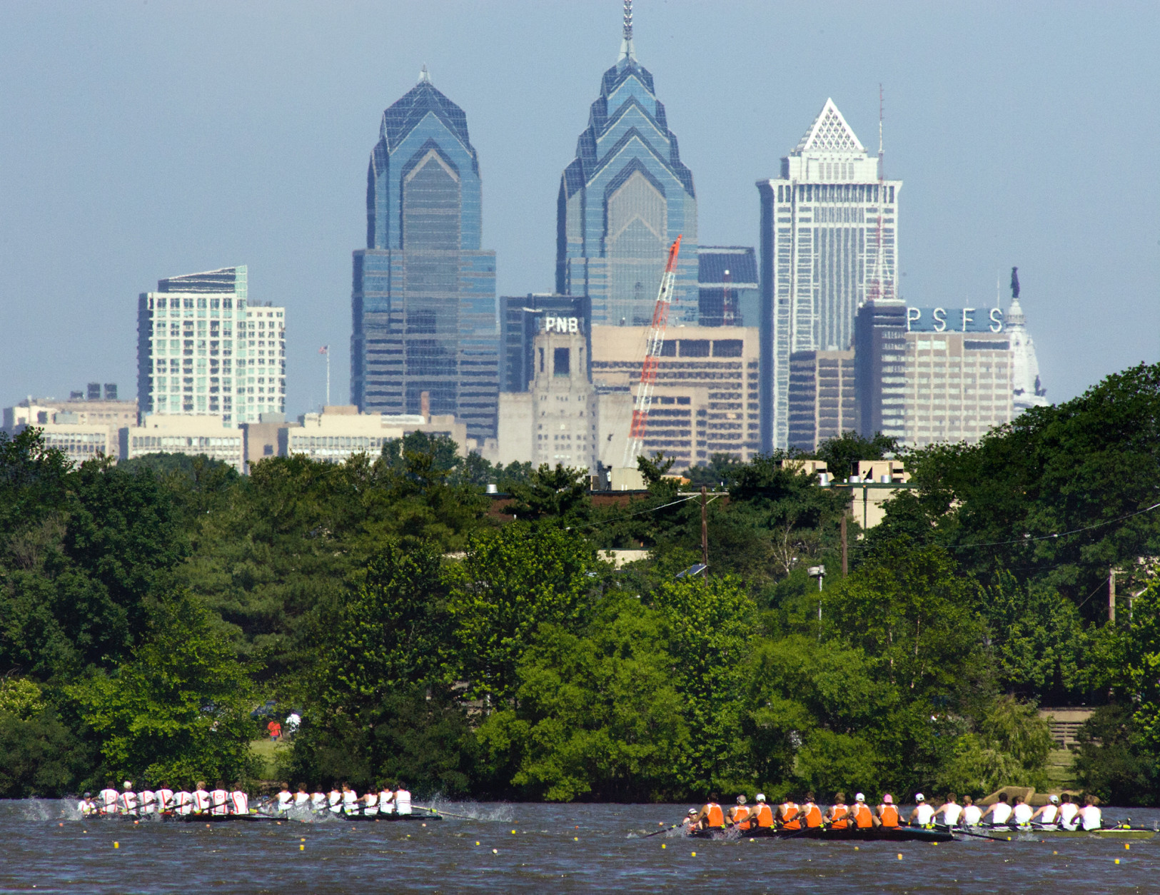 FILE - In this June 2, 2011 file photo, the skyline of downtown Philadelphia is seen from Camden, N.J. Democrats have picked Philadelphia as the site of their 2016 national convention. It's a patriotic backdrop for the nomination of the party's next presidential candidate. The Democratic National Committee says the convention will be held the week of July 25, 2016.  (AP Photo/Tom Mihalek, File)