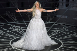 Lady Gaga performs on stage at the Oscars on Sunday, Feb. 22, 2015, at the Dolby Theatre in Los Angeles. (Photo by John Shearer/Invision/AP)