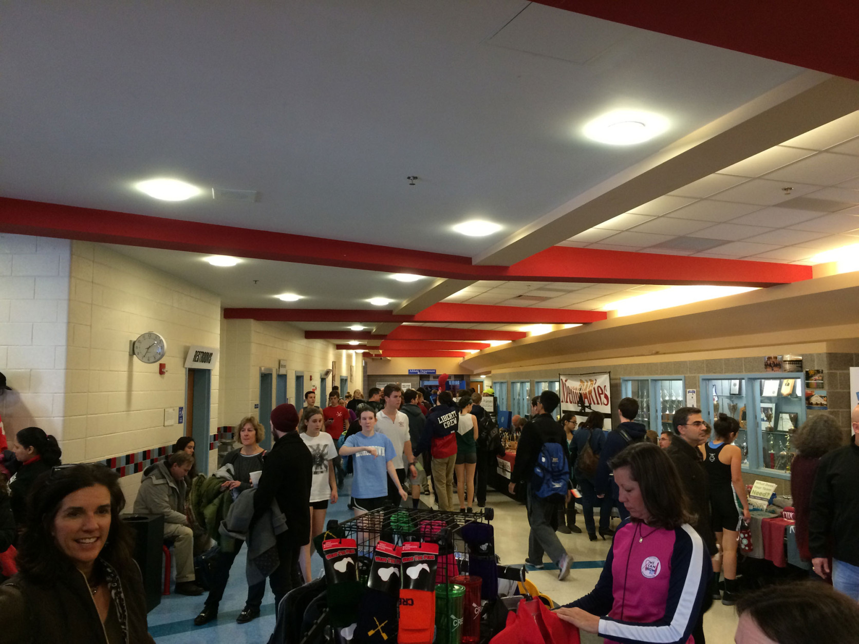 Over 1,700 rowers packed the hallways of T.C. Williams High School for the event. (WTOP/Noah Frank)