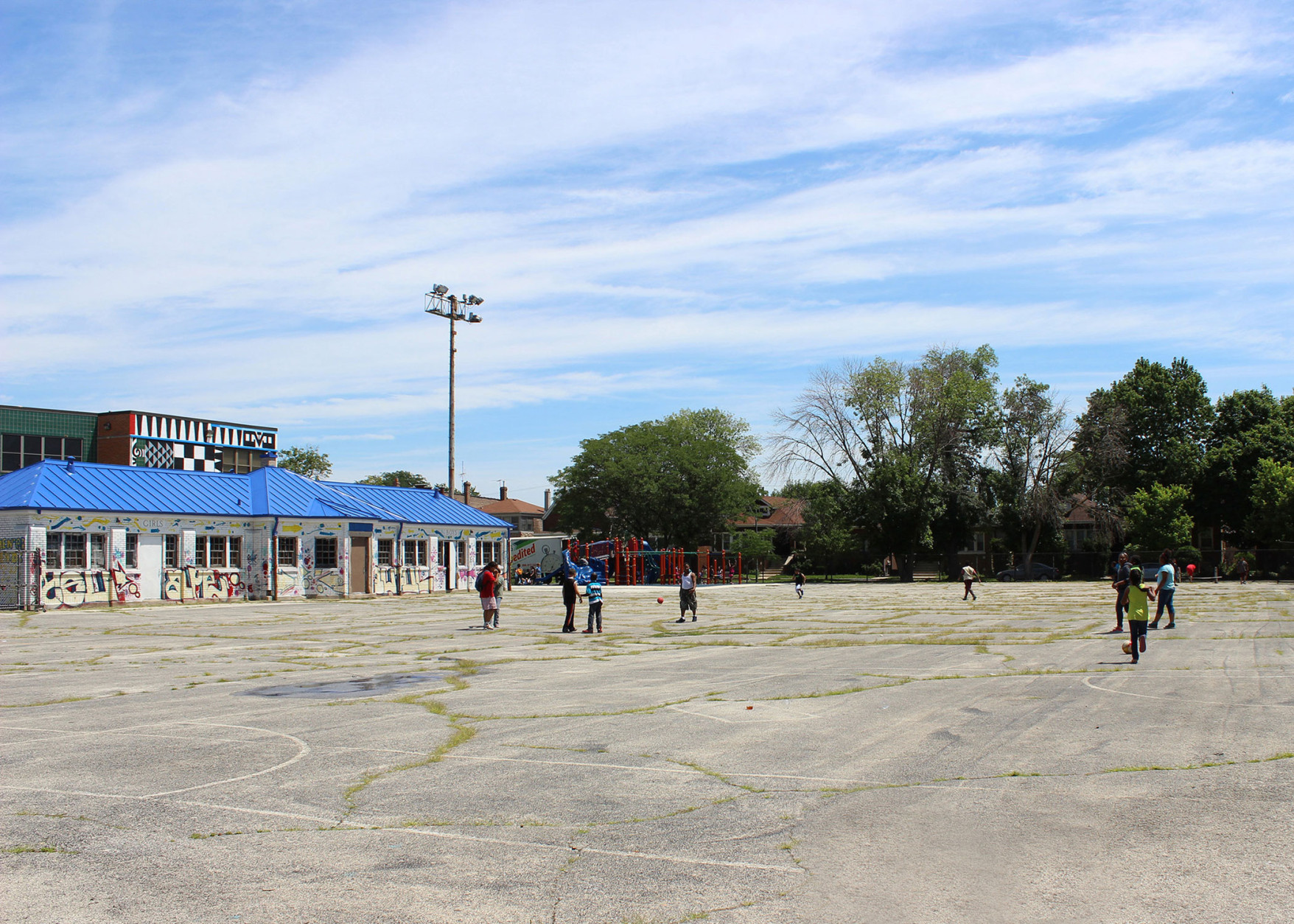 The playground at Donald L. Morrill Math & Science School prior to its transformation.