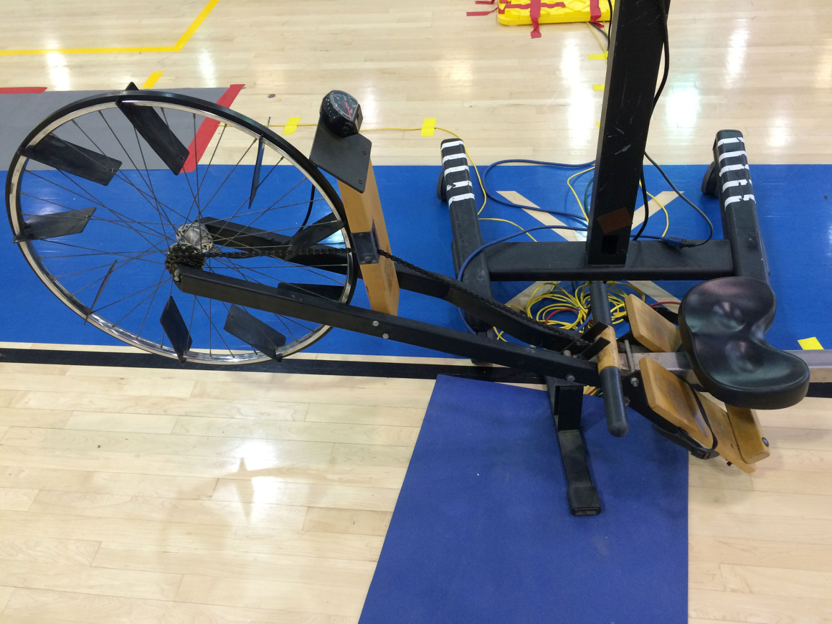 One of the original, wooden ergs that was used when the event first began 30 years ago. (WTOP/Noah Frank)