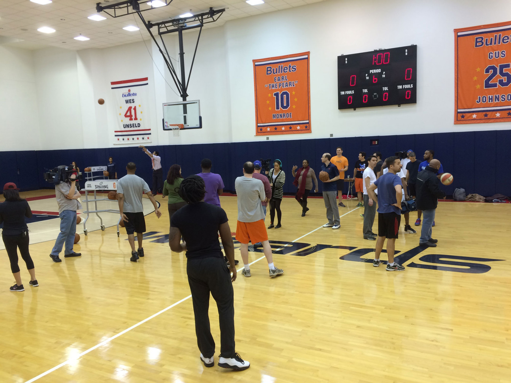 The scene at the Wizards Media All-Star Challenge, which included a three-point contest, a skills challenge and a dunk contest. (WTOP/Noah Frank)