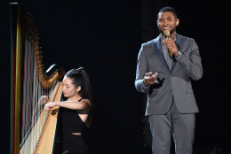 Usher performs at the 57th annual Grammy Awards on Sunday, Feb. 8, 2015, in Los Angeles. (Photo by John Shearer/Invision/AP)