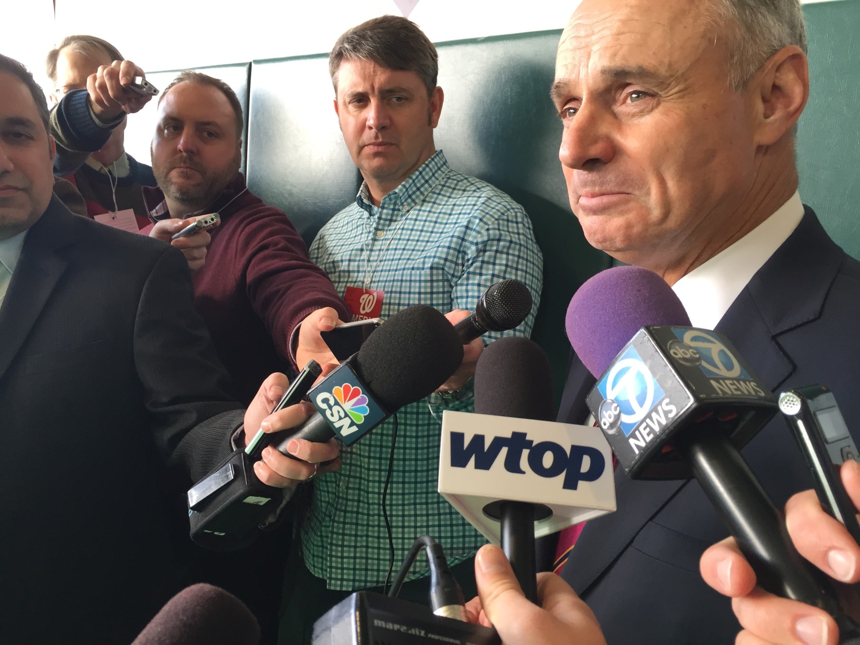 Commissioner Rob Manfred gushes about the Nationals Youth Baseball Academy.  (WTOP/Andrew Mollenbeck)