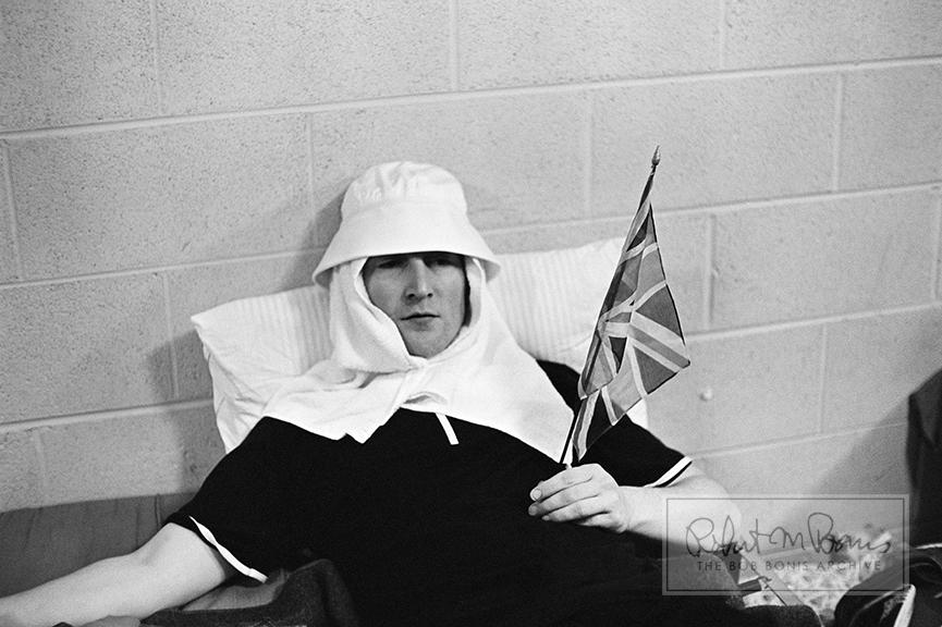 With many of the Beatles’ second US tour dates being grueling double-headers, the boys often found strange ways to entertain themselves between shows, as this photo of John Lennon dressed as Lawrence of Arabia showcases. The Beatles’ back-to-back shows at the Memorial Coliseum in Portland, Oregon, on August 22, 1965, drew 19,936 combined fans. And “Lennon of Arabia” wasn’t the only esteemed visitor. Mike Love and Carl Wilson of rival group The Beach Boys popped up from California for the show, and they all met backstage for the first time, talking shop about girls and cars. Post-tour, the Beatles recorded Rubber Soul, an album Brian Wilson would applaud as the only one where every song “went together like no album ever made before.” It even inspired Wilson to “do my own thing [Pet Sounds], and so the next morning I went to the piano and wrote God Only Knows.” Apparently the feeling was mutual - Paul McCartney would later gush that the Beach Boys’ album Pet Sounds “blew me out of the water” and is still an all-time favorite.