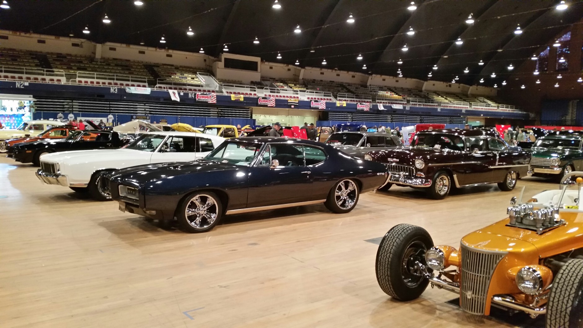 Inside the Military Benefit Car Show. (WTOP/Kathy Stewart)