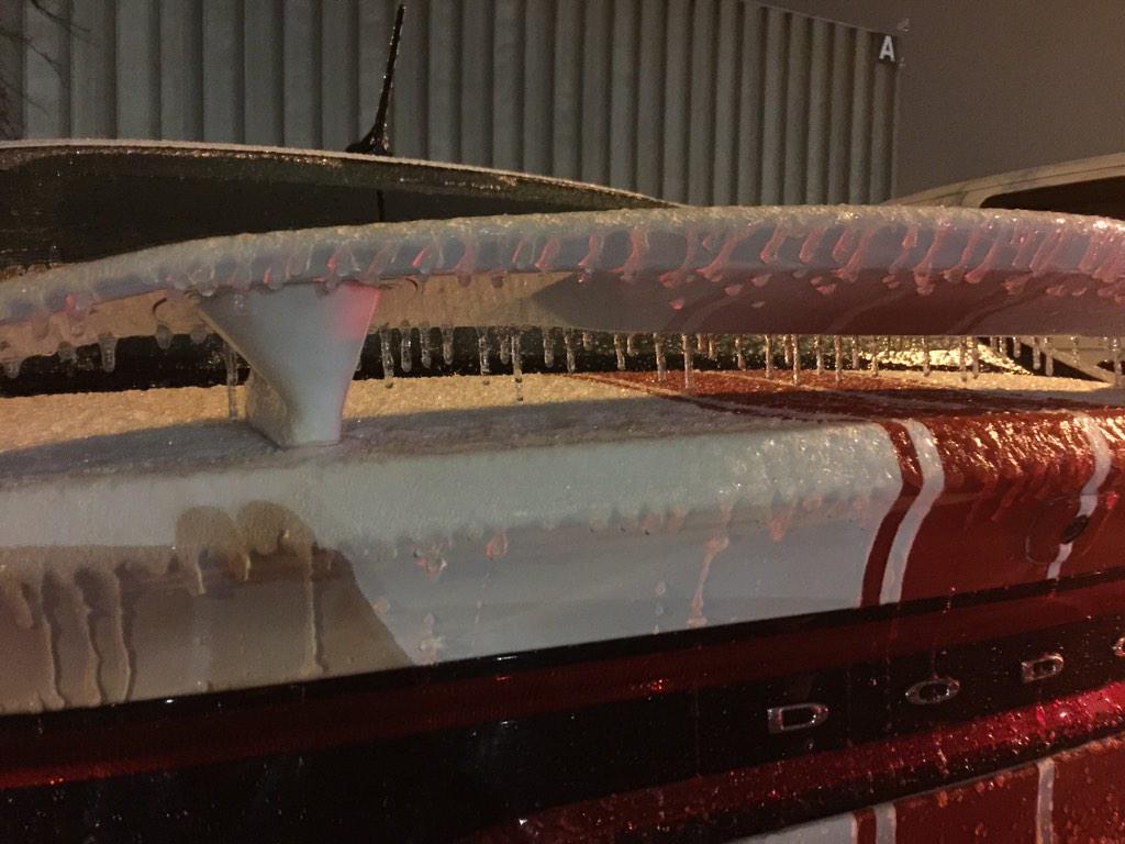 Ice-encrusted cars were all around Anne Arundel County Tuesday morning. (Courtesy @diggingtheterps)