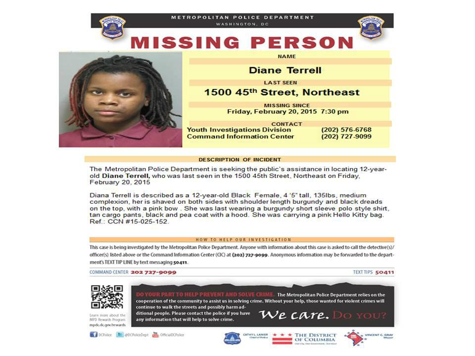 D.C. Police: Missing 12-year-old girl located