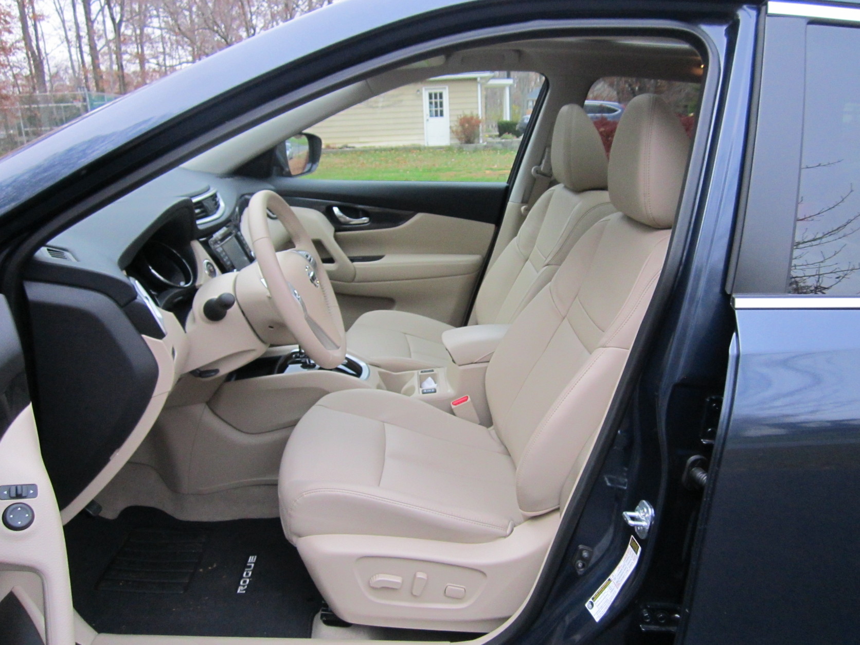 The heated leather front seats are very comfortable and the rear seats not only slide they also recline. (WTOP/Mike Parris)