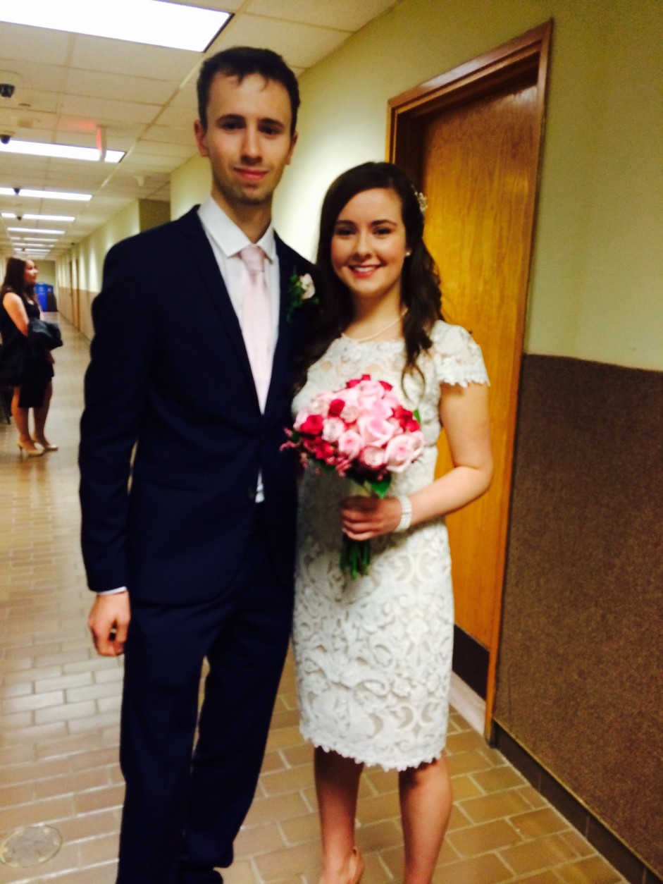 Liam O'Brien, 22, and Alyse Carney, 21, met while students at Catholic University. (WTOP/Dick Uliano) 