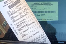 The District is considering a bill that would eliminate the quick doubling of a fine for parking tickets, but only for D.C. residents. (WTOP file photo)