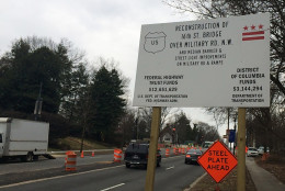 The 16th Street Bridge over Military Road will be replaced during the next four months. Commuters can expect lane closures and delays beginning Friday, March 27. (WTOP/Nick Iannelli)