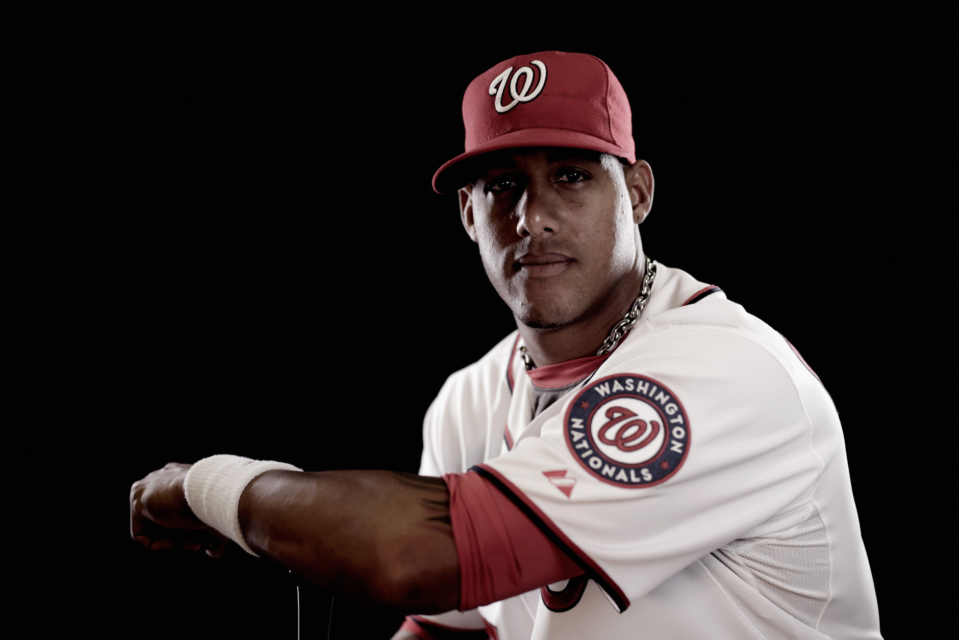 VIERA, FL - MARCH 01:  Yunel Escobar #5 of the Washington Nationals poses for a portrait during photo day at Space Coast Stadium on March 1, 2015 in Viera, Florida.  (Photo by Chris Trotman/Getty Images)