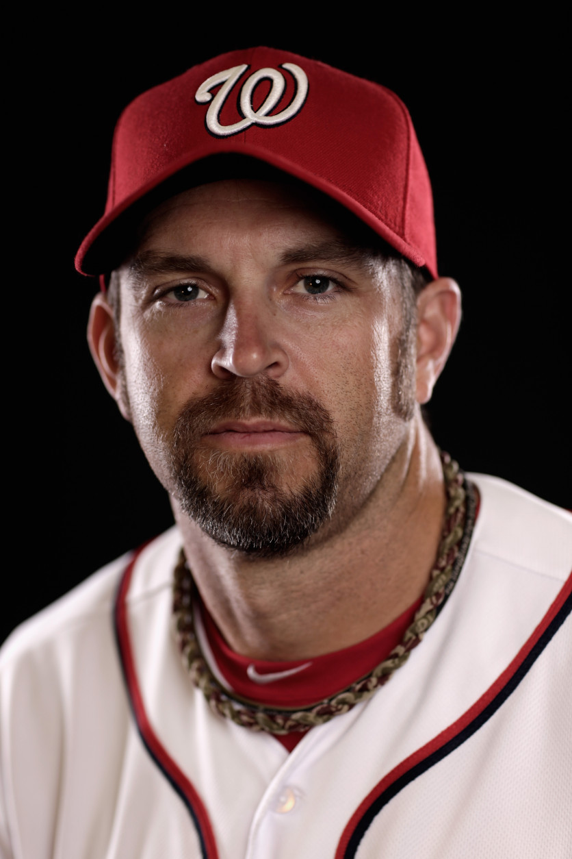 VIERA, FL - MARCH 01:  Heath Bell #21 of the Washington Nationals poses for a portrait during photo day at Space Coast Stadium on March 1, 2015 in Viera, Florida.  (Photo by Chris Trotman/Getty Images)