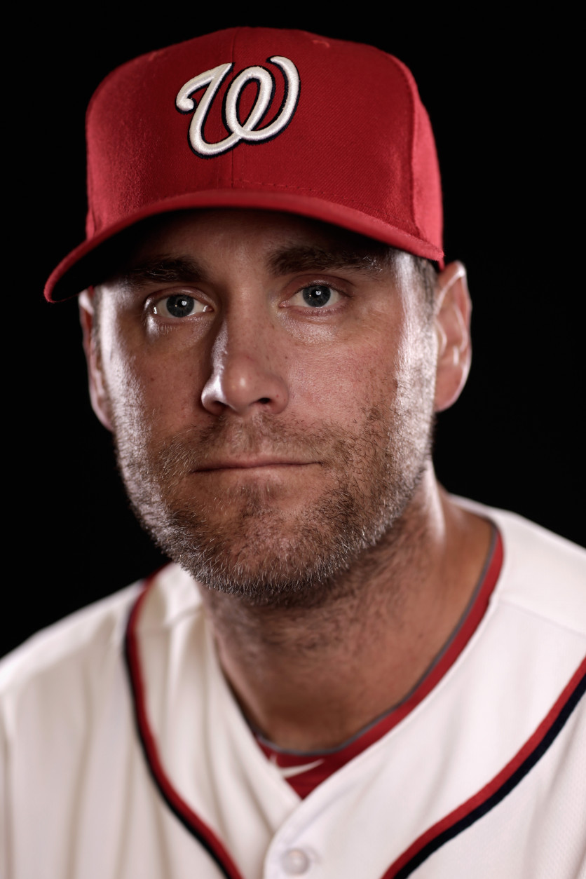 Washington Nationals player with two colored eyes