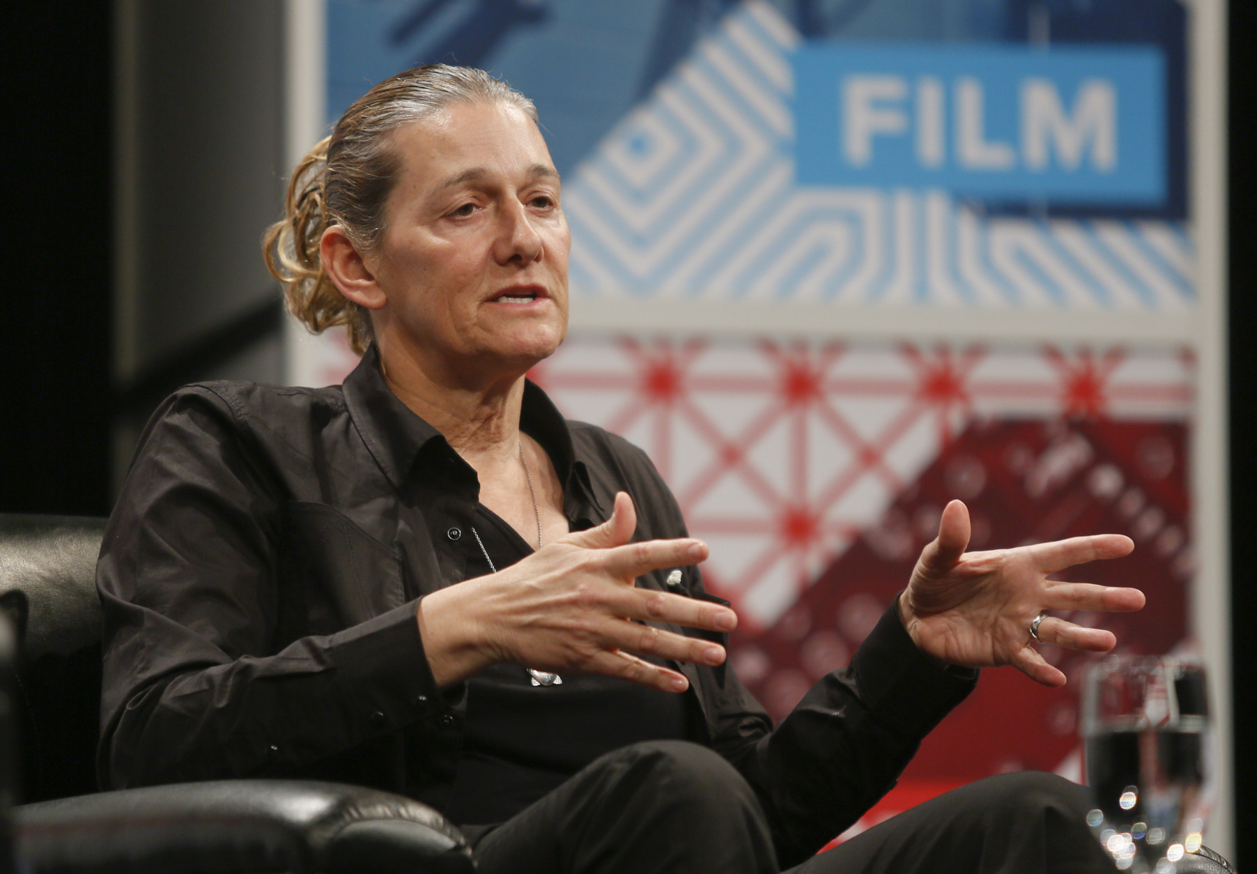 United Therapeutics CEO Martine Rothblatt  gives a keynote on AI, Immortality and the Future of Selves during the SXSW Interactive Festival on Saturday, March 14, 2015 in Austin, Texas.  (AP Photo/Jack Plunkett)