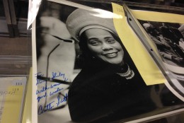 This autographed photo of Coretta Scott King is another item included in Thursday's auction. (WTOP/Michelle Basch)