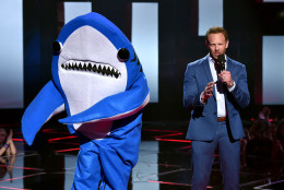 Ian Ziering, right, speaks on stage at the iHeartRadio Music Awards at The Shrine Auditorium on Sunday, March 29, 2015, in Los Angeles. (Photo by John Shearer/Invision for iHeartRadio/AP Images)