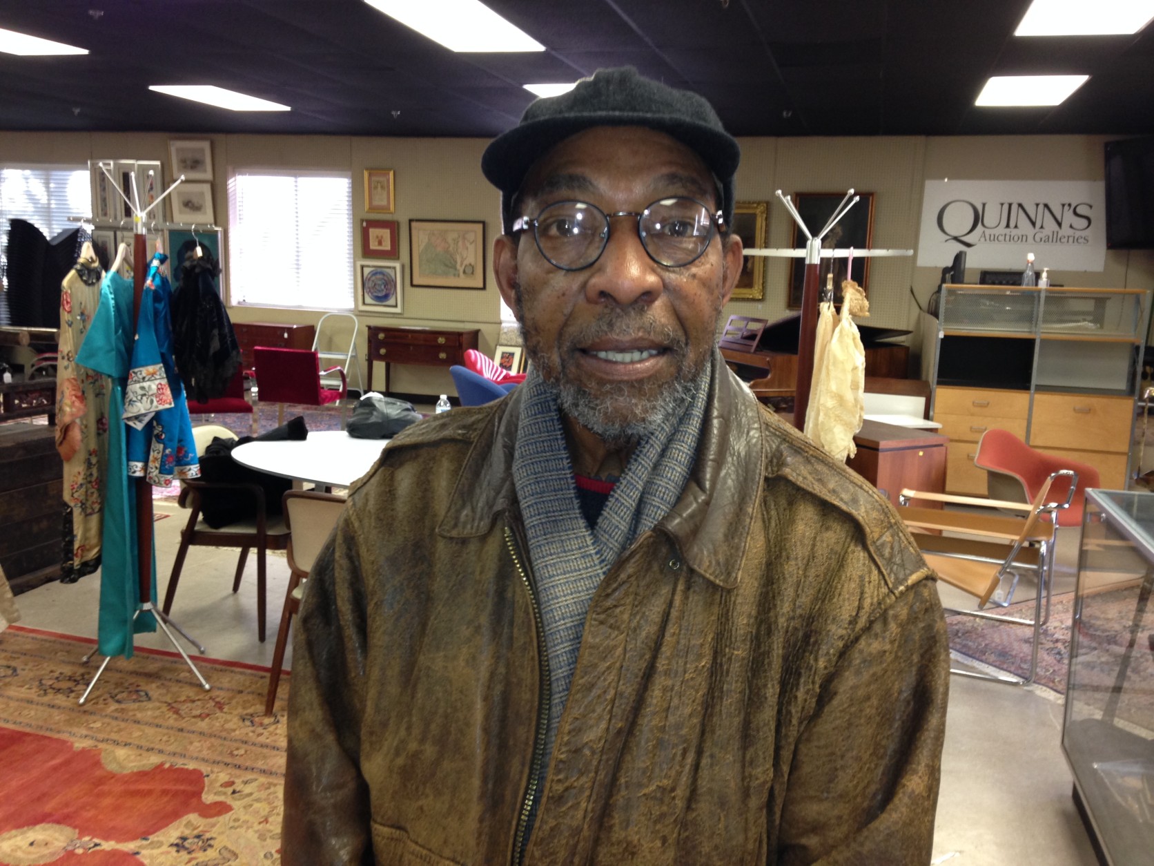Stoney Cooks was a college student in Indiana when he joined a delegation headed to Selma, Alabama. He never went back, becoming a staffer for SCLC instead. He and his wife, Shirley, are auctioning off their collection of King-related items. (WTOP/Michelle Basch)