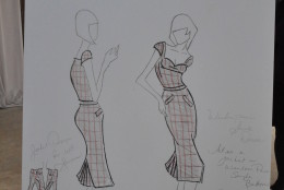 Bryant's uniform sketch for a whiskey bar server at The Watergate Hotel. Bryant won an Emmy Award for her costume designs on "Mad Men." (WTOP/Rachel Nania) 