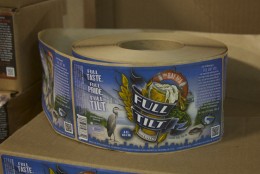 The label for the Bay IPA features the image found on the Chesapeake Bay Trust’s “Treasure the Chesapeake” license plates. The license plates, and the organization’s outreach, served as an inspiration for the beer, Full Tilt Brewing co-owner Nick Fertig said. (Capital News Service/Katelyn Newman)