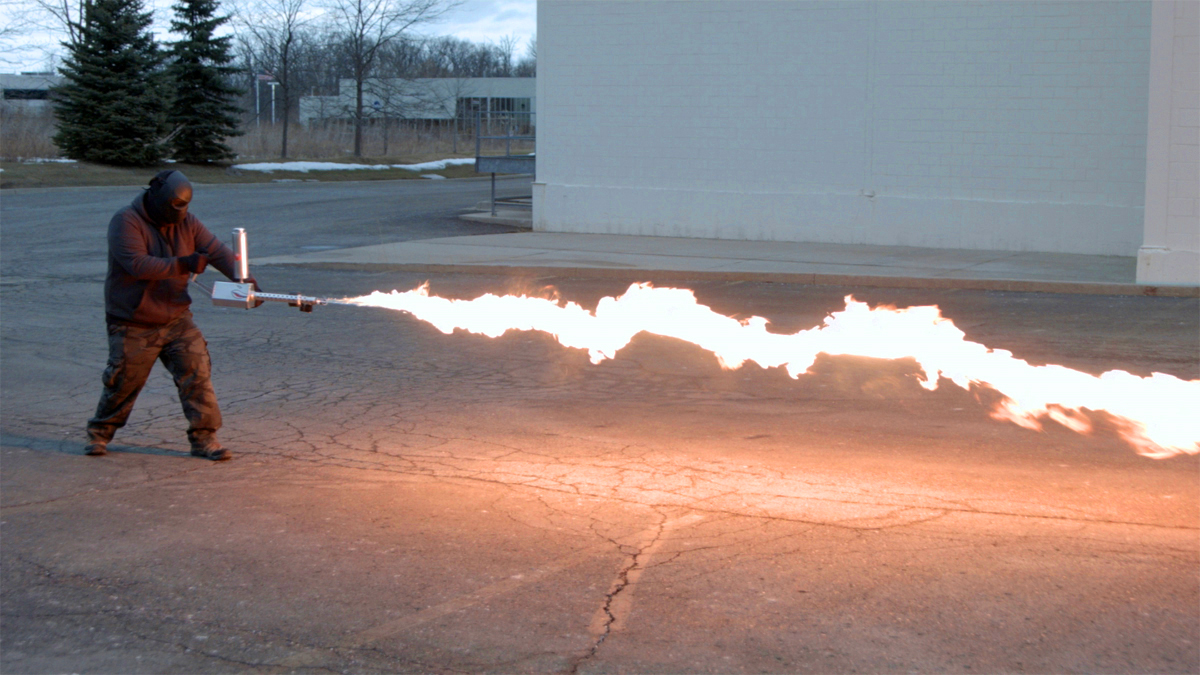 Personal, portable flamethrower raises funds, legal questions