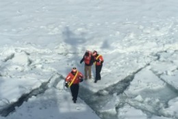 The crew transported the hypothermic man back to shore. (U.S. Coast Guard/Lt. Josh Zike)