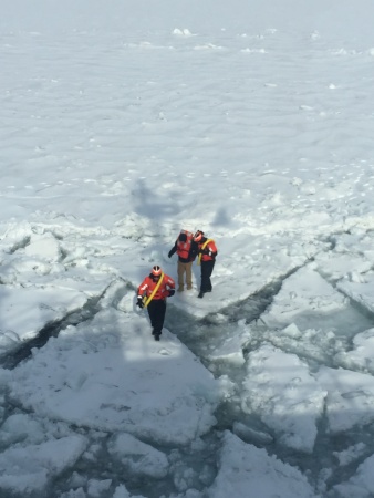 The crew transported the hypothermic man back to shore. (U.S. Coast Guard/Lt. Josh Zike)
