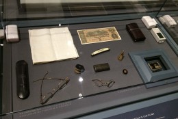Here are the items in Abraham  Lincoln's pockets when he was shot. (WTOP/Nick Iannelli)