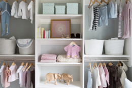 The closet inside the nursery, designed by Nancy Twomey from Finnian Interiors and Finnian's Moon.  (Courtesy Finnian Interiors and Finnian's Moon/ ©2015 Angie Seckinger) 