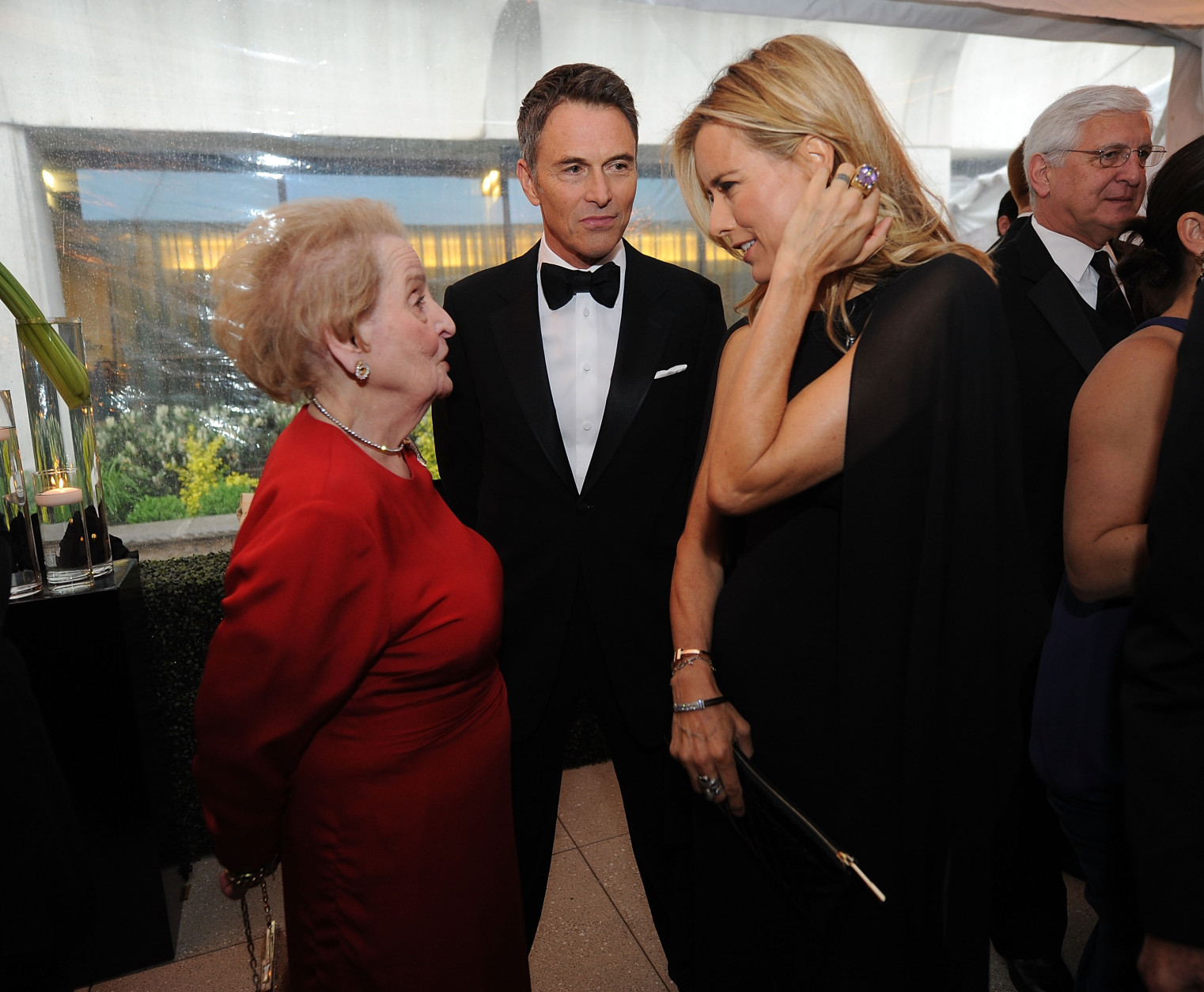 Madeleine Albright(L) and Tea Leoni attend the National Journal And The Atlantic White House Correspondents' Pre-Dinner Reception at The Washington Hilton on April 25, 2015 in Washington, DC. (Photo by Brad Barket/Getty Images)