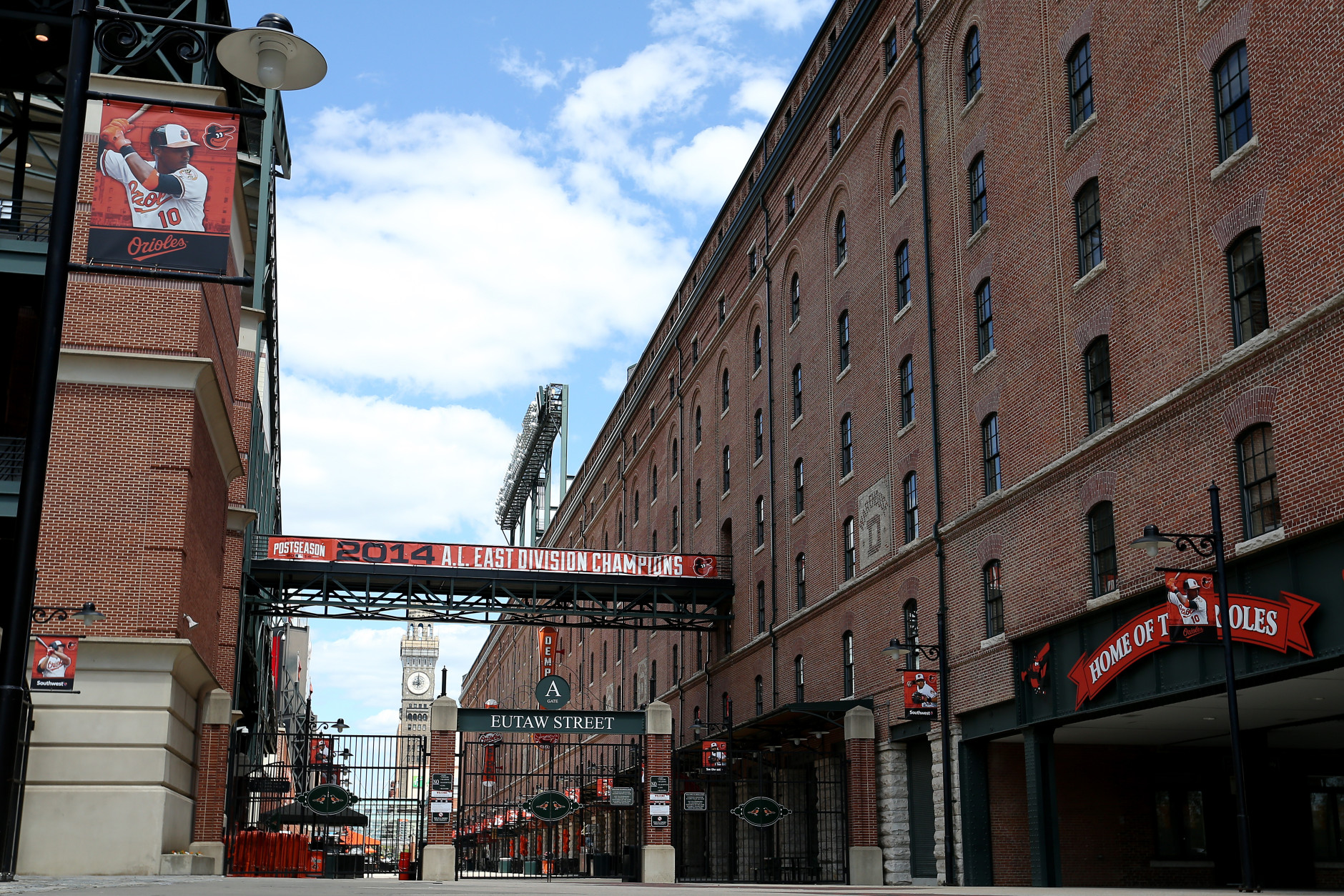 Baltimore Photography Black and White: Eutaw Street Behind Oriole