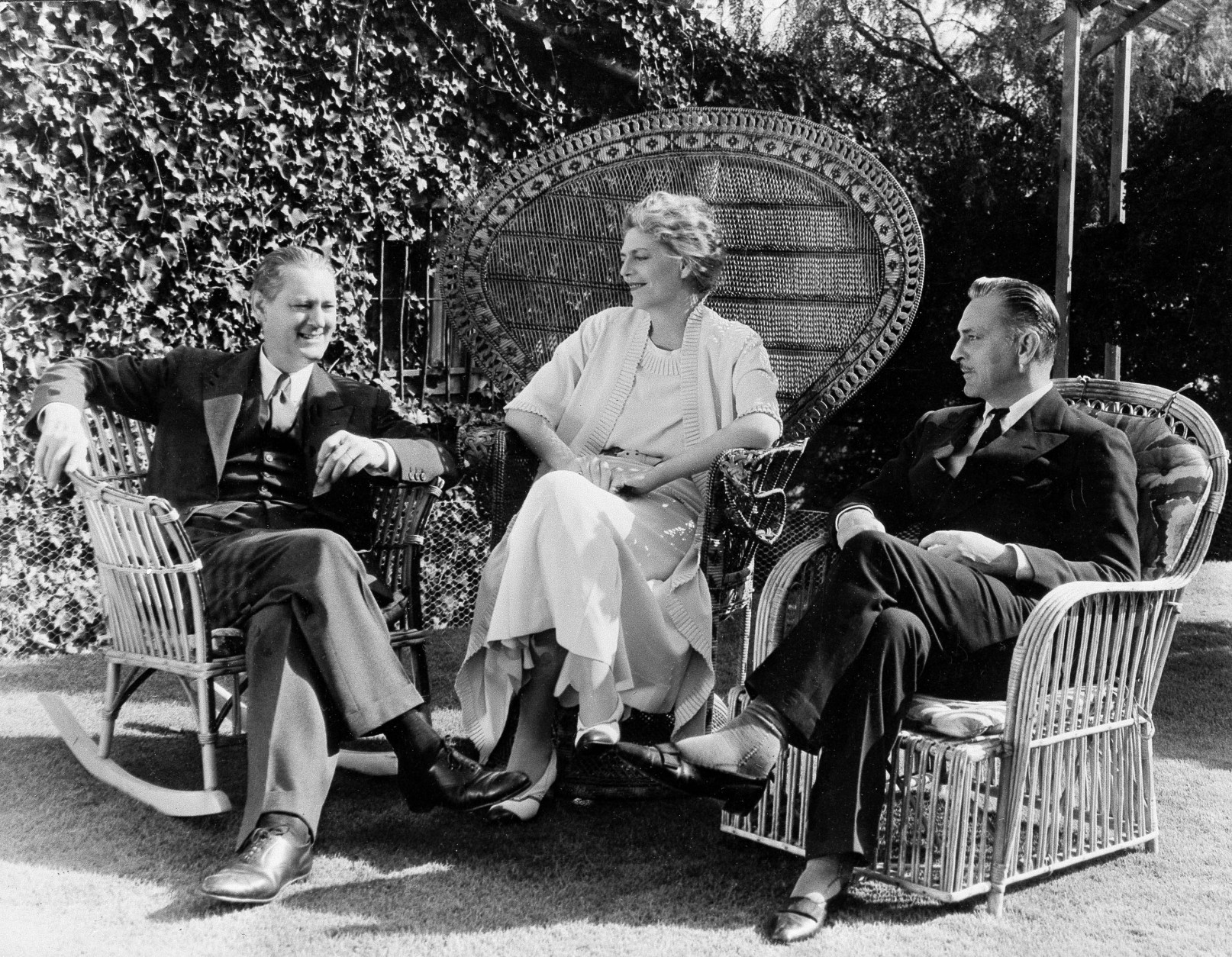 Actors John, Ethel, and Lionel Barrymore are shown at a family reunion, 1932.  The famous acting siblings appear together for the first time in "Rasputin."  (AP Photo)
