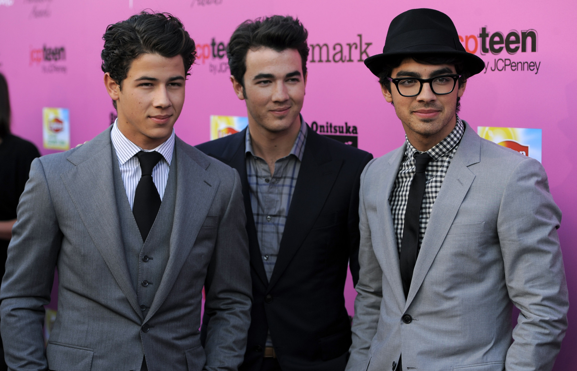 Nick Jonas, left, Joe Jonas, center, and Kevin Jonas of the Jonas Brothers pose together at the 12th Annual Young Hollywood Awards in Los Angeles, Thursday, May 13, 2010. (AP Photo/Chris Pizzello)
