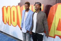 Fetty Wap, left, and Ty Dolla Sign arrive at the MTV Movie Awards at the Nokia Theatre on Sunday, April 12, 2015, in Los Angeles. (Photo by Matt Sayles/Invision/AP)