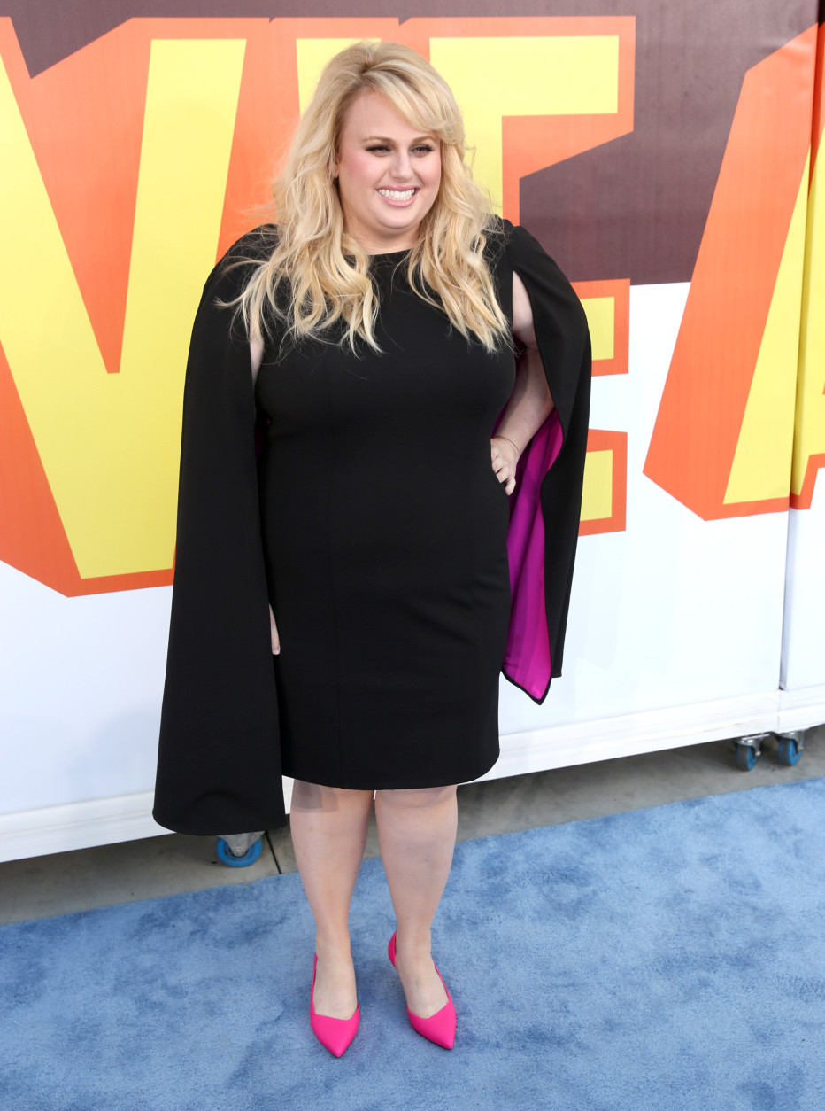 Rebel Wilson arrives at the MTV Movie Awards at the Nokia Theatre on Sunday, April 12, 2015, in Los Angeles. (Photo by Matt Sayles/Invision/AP)